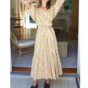 Emerson Fry Rakel Floral Maxi Puff Sleeve Dress